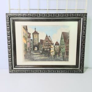 Ernst Geissendorfer "Rothenburg Tauter Etching Signed Orignal Vintage Art Print